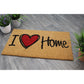 Natural Geo Island Heart Home Beige/Red Natural Coir Door Mat 18 x 30"
