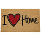 Natural Geo Island Heart Home Beige/Red Natural Coir Door Mat 18 x 30"