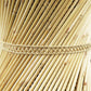 Natural Geo Moray Faux Leather/Reed Decorative Cushioned Accent Stool