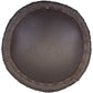Natural Geo Moray Faux Leather/Reed Decorative Cushioned Accent Stool