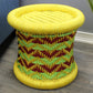 Natural Geo Decorative Handwoven Yellow/Green/Maroon Accent Stool