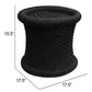 Natural Geo Moray Handwoven Nylon Decorative Accent Stool - Black