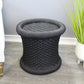 Natural Geo Moray Handwoven Nylon Decorative Accent Stool - Black