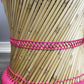 Natural Geo Moray Handwoven Nylon Decorative Accent Stool - Pink