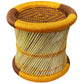 Natural Geo Handwoven Moray Yellow Accent Stool