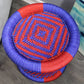 Natural Geo Handwoven Red/Blue Moray Accent Stool