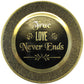 Natural Geo True Love Never Ends Decorative Wall Hanging Brass Accent Plate