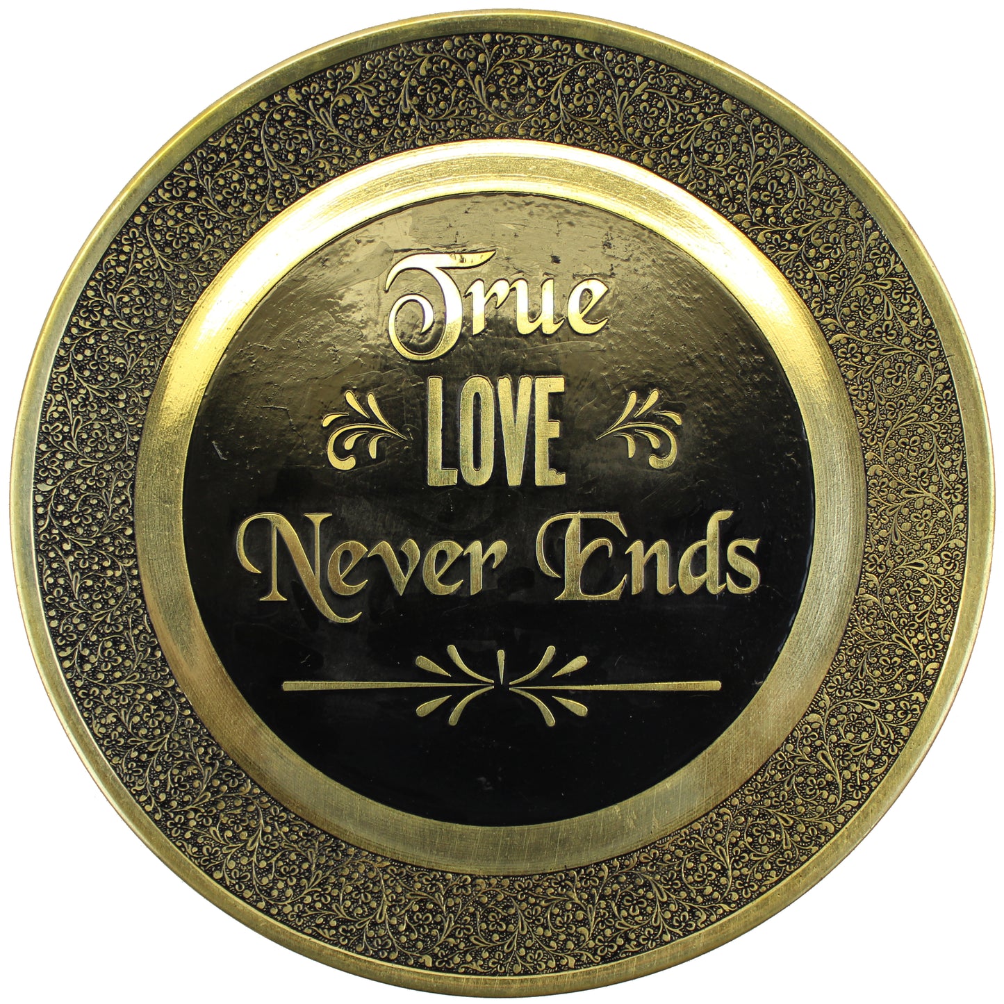 Natural Geo True Love Never Ends Decorative Wall Hanging Brass Accent Plate