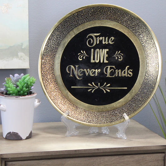 Natural Geo True Love Never Ends Decorative Wall Hanging Brass Accent Plate