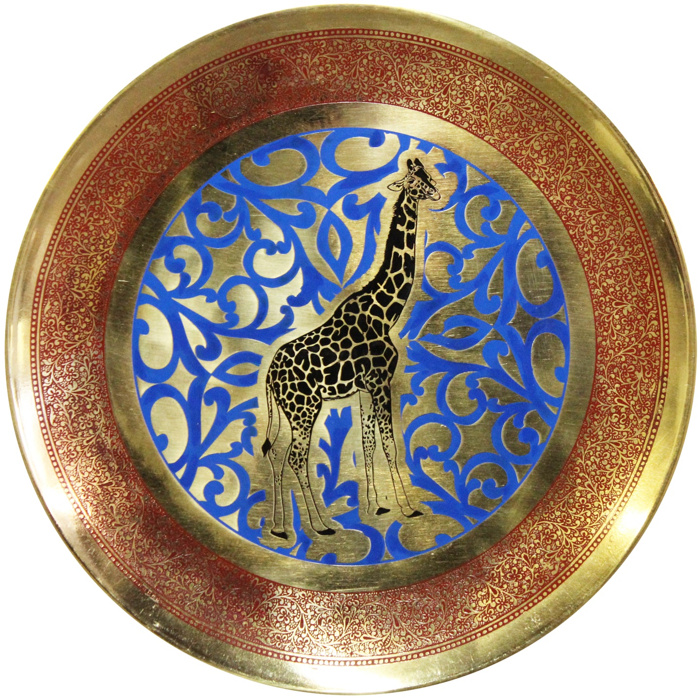 Natural Geo Giraffe Decorative Brass Accent Plate