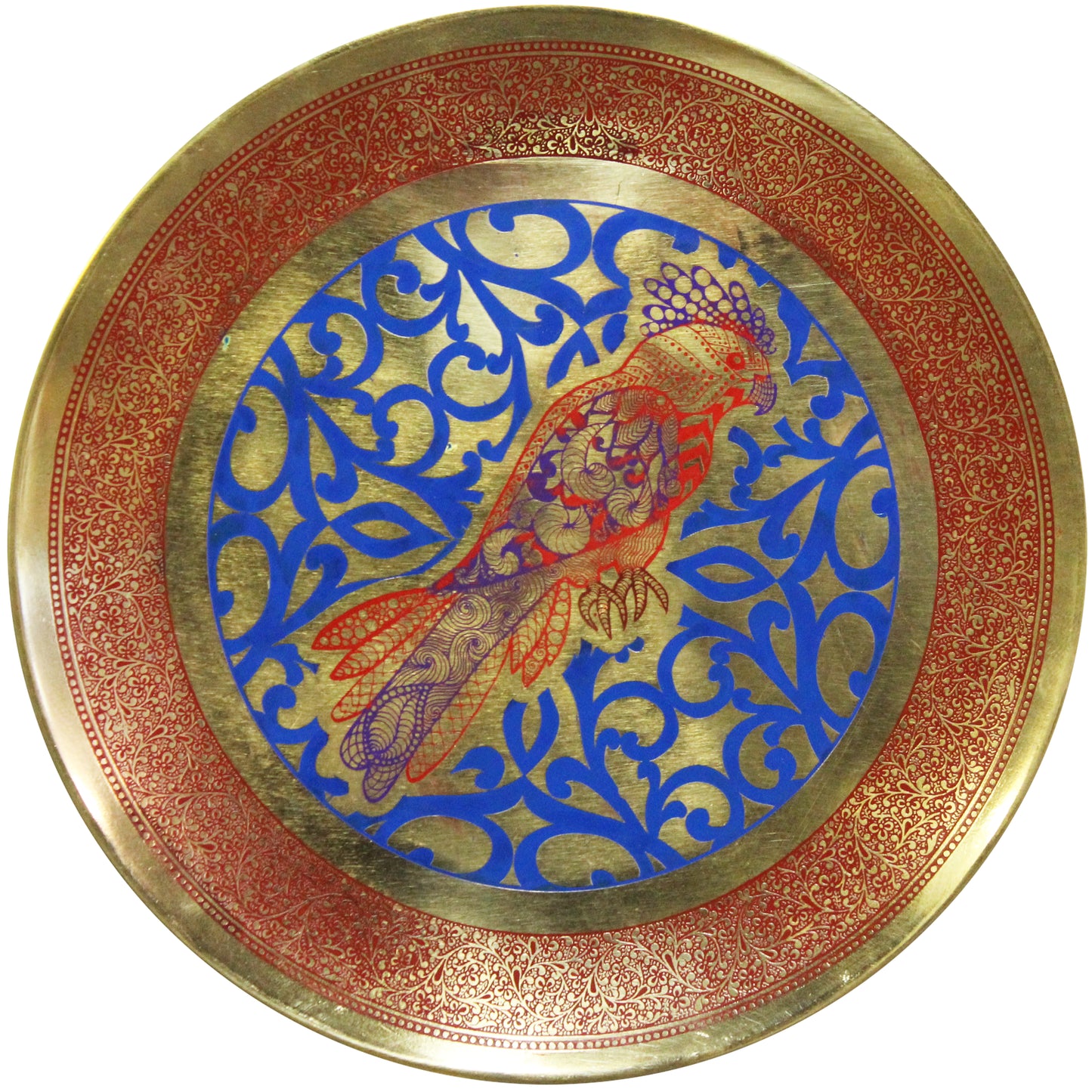 Natural Geo Abstract Parrot Decorative Brass Accent Plate