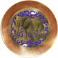 Natural Geo Wild Elephant Decorative Brass Accent Plate