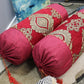 Natural Geo Red/Gold Gao Takiya Bolster Pillow (Set of 2)