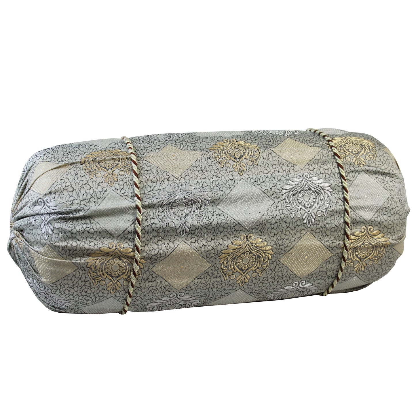 Natural Geo Gray/Ivory Gao Takiya Bolster Pillow (Set of 2)