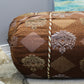 Natural Geo Brown/Gold Gao Takiya Bolster Pillow (Set of 2)