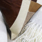 Natural Geo Brown/White Abstract Geometric Cowhide Throw Pillow