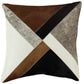 Natural Geo Brown/Gray/White Abstract Geometric Cowhide Throw Pillow