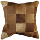Natural Geo Brown Geometric Squares Throw Pillow