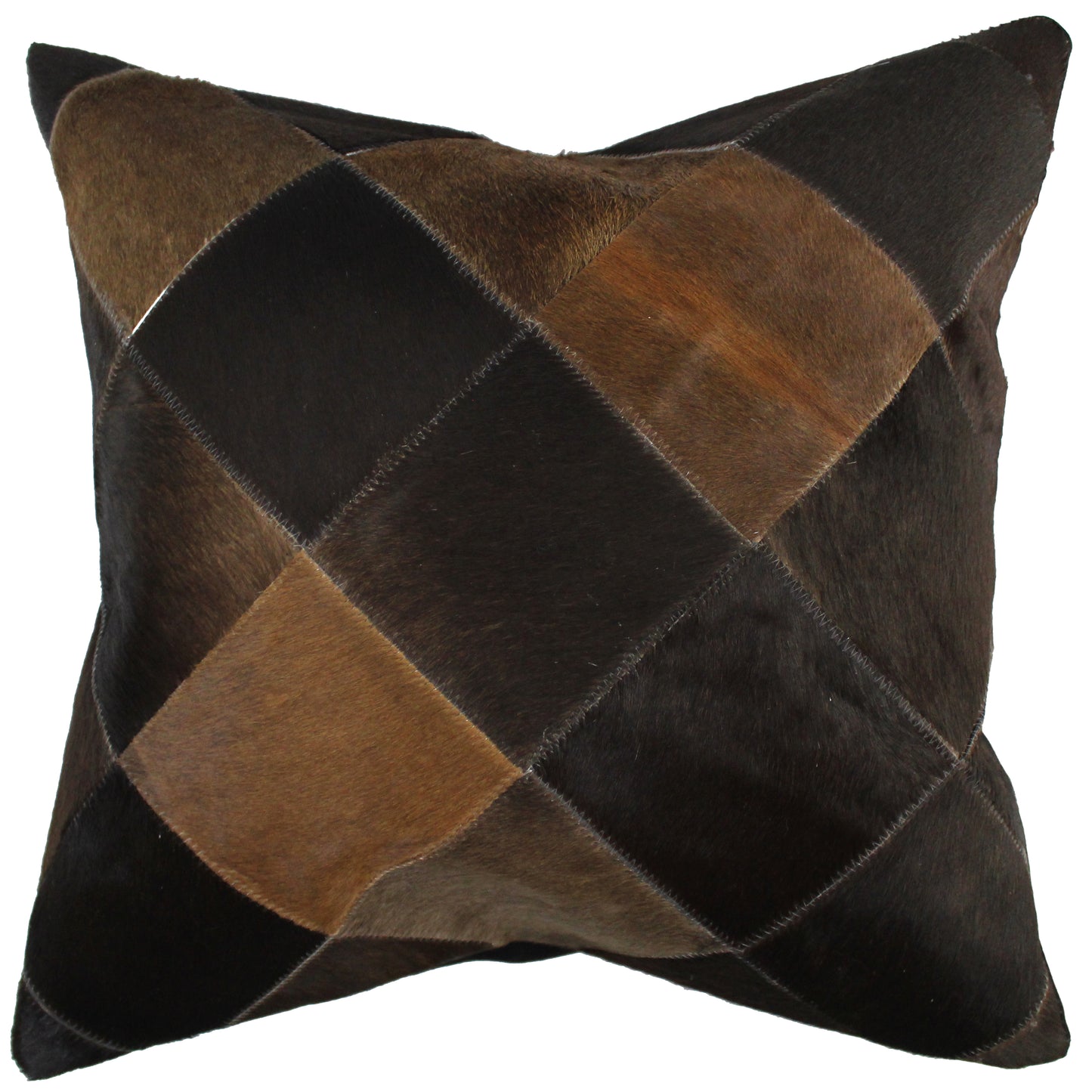Natural Geo Black/Brown Geometric Diamond Throw Pillow