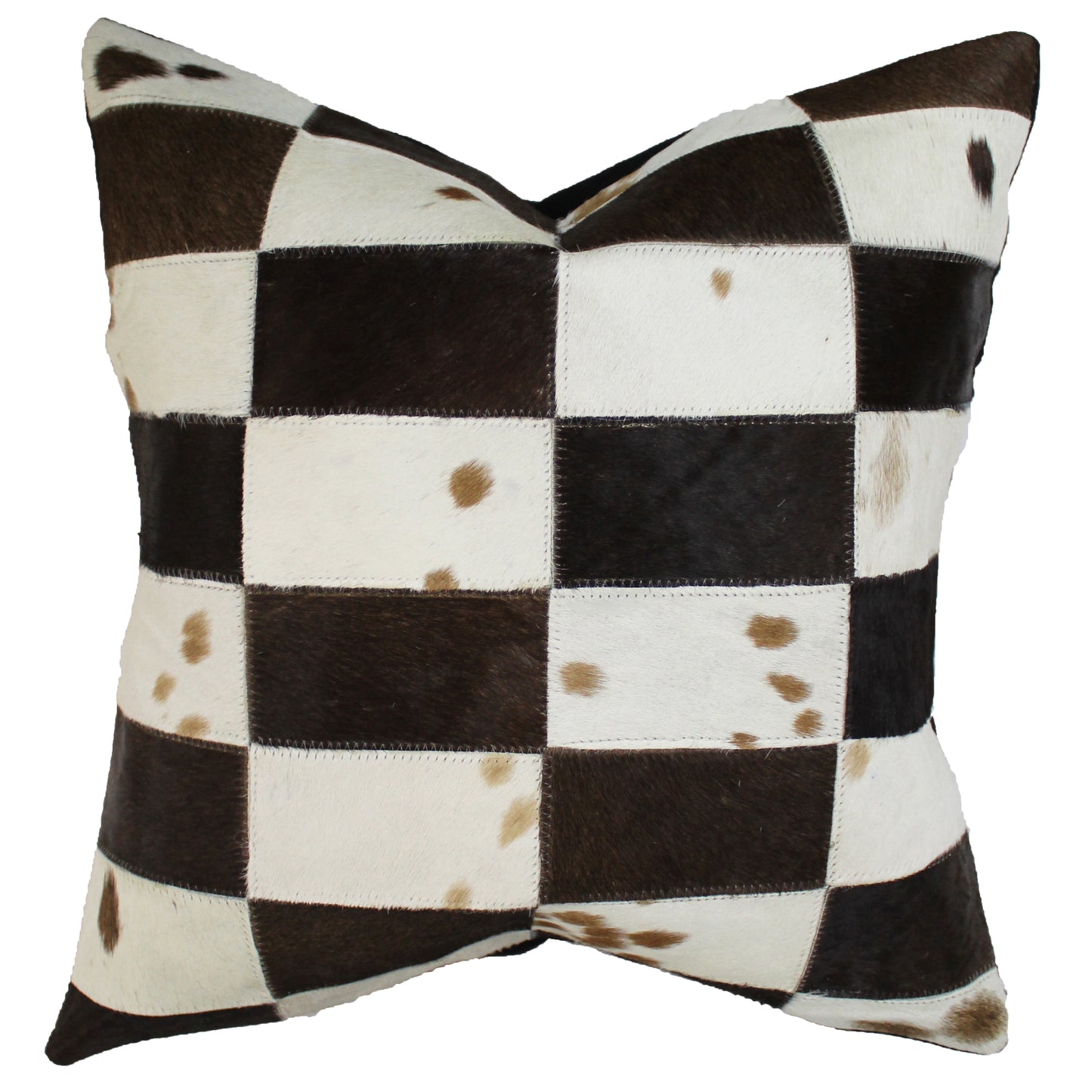 Natural Geo Brown/White Geometric Rectangles Throw Pillow