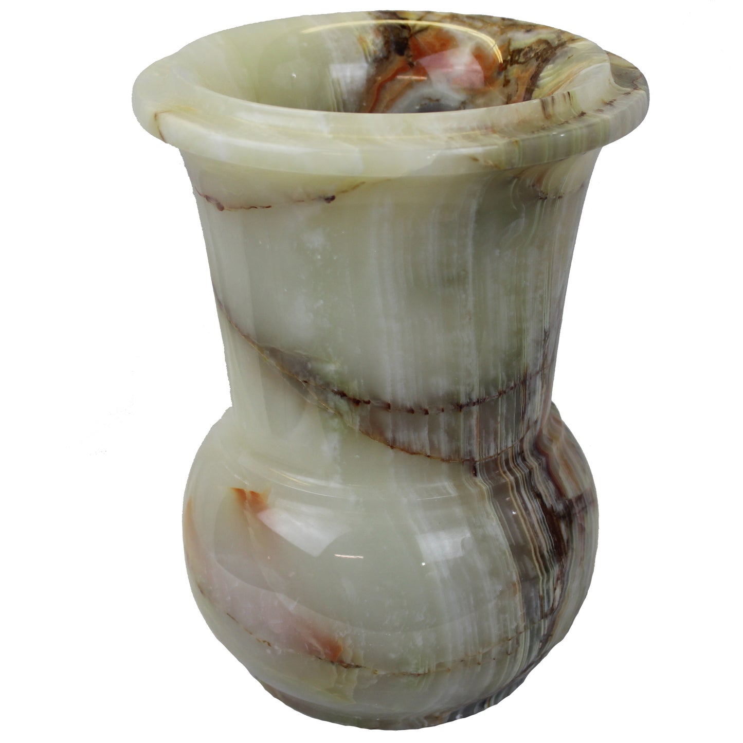 Natural Geo Multicolored Decorative Handcrafted 10" Onyx Flower Pot
