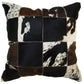 Natural Geo Herd Cowhide Black/Brown/White Square Decorative Throw Pillow