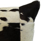 Natural Geo Herd Cowhide Black/Brown/White Square Decorative Throw Pillow