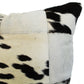 Natural Geo Herd Cowhide Black/Brown/White Square Decorative Throw Pillow