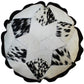 Natural Geo Herd Cowhide Black/Brown/White Round Decorative Throw Pillow
