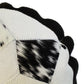 Natural Geo Herd Cowhide Black/Brown/White Round Decorative Throw Pillow