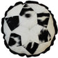 Natural Geo Herd Cowhide Black/Brown/White Round Decorative Throw Pillow