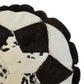 Natural Geo Herd Cowhide Black/Brown/White Round Decorative Throw Pillow
