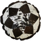 Natural Geo Herd Cowhide Black/Brown/White Round Decorative Throw Pillow