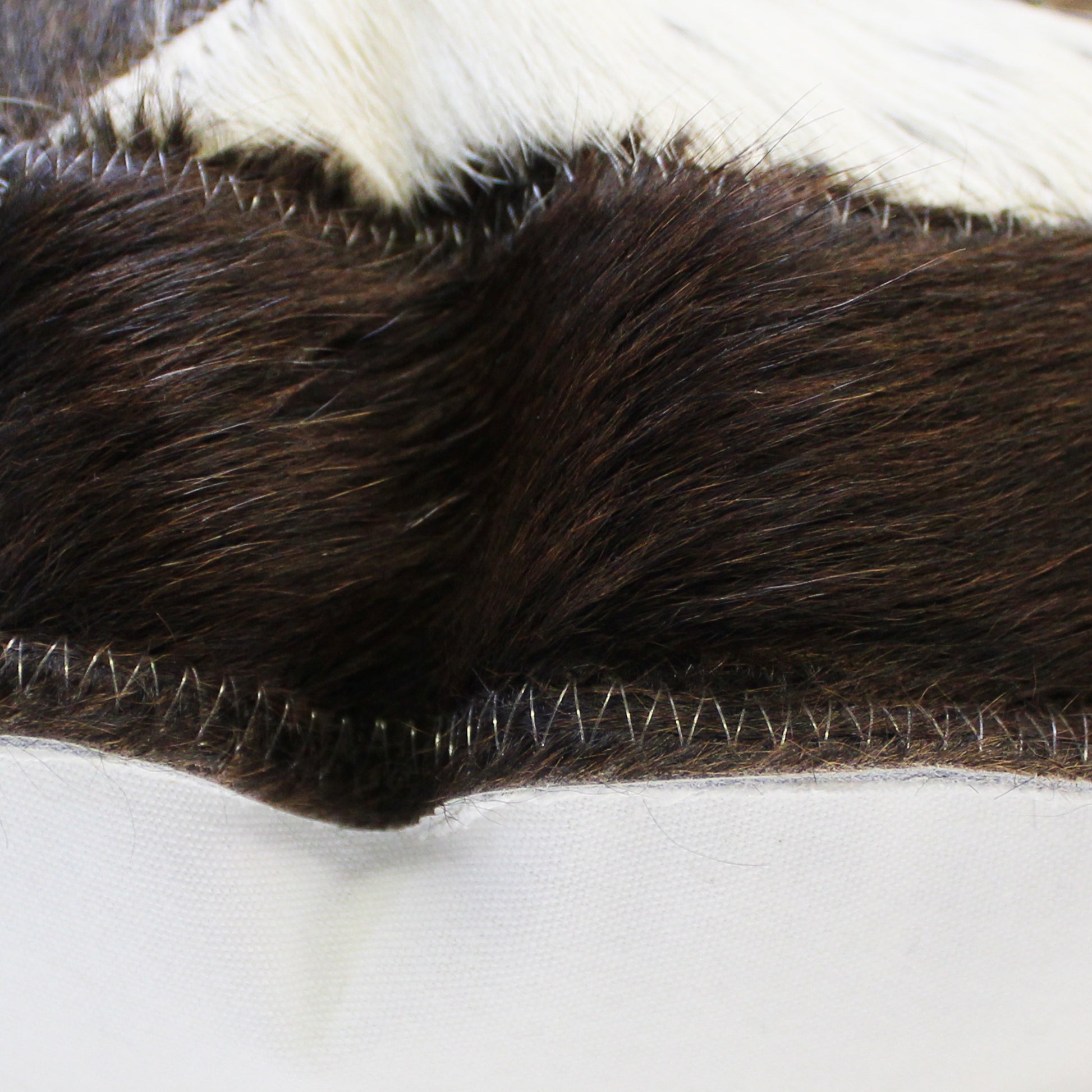 Natural Geo Herd Cowhide Black/Brown/White Round Decorative Throw Pillow