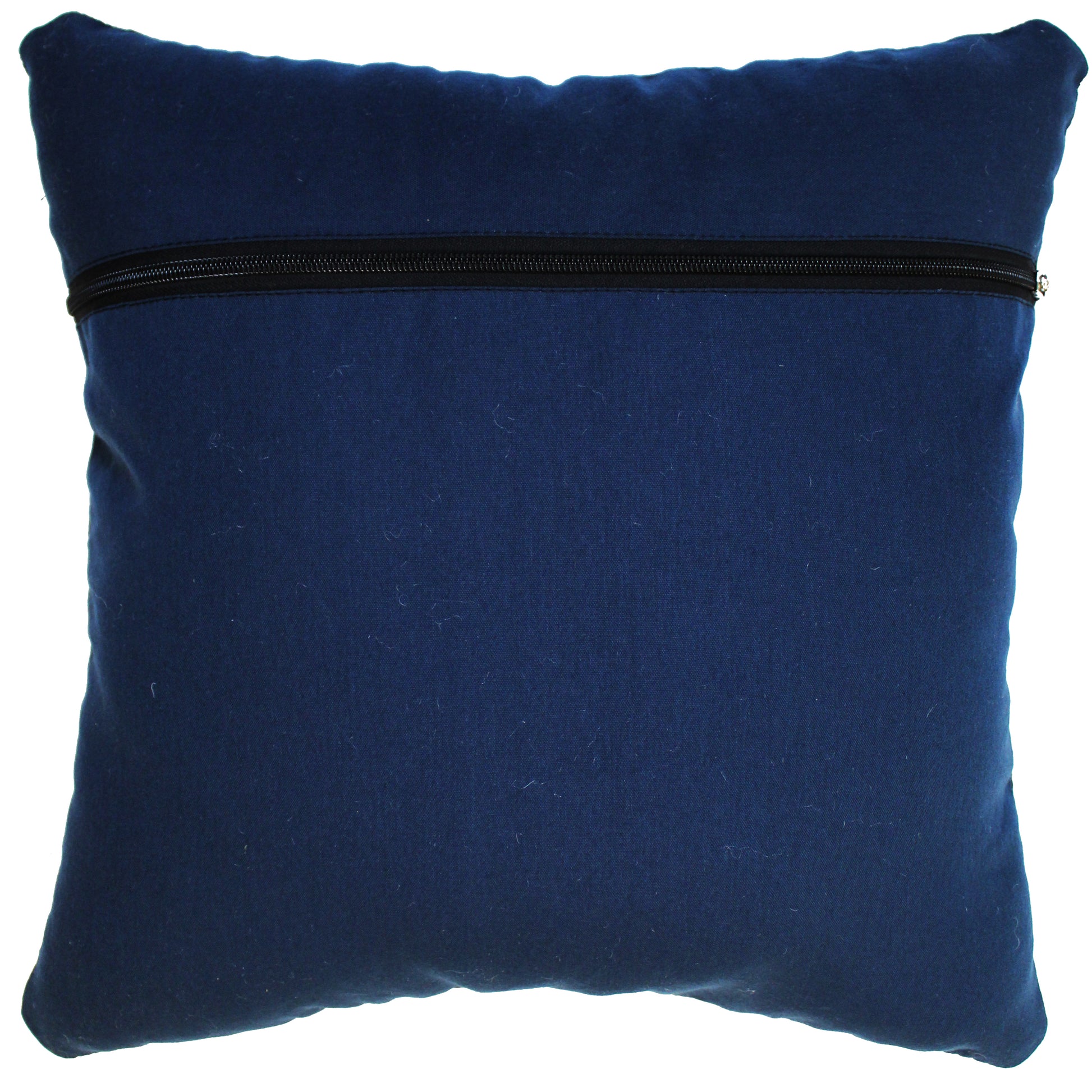 Natural Geo Voguish Leather Black/Blue Square Decorative Throw Pillow