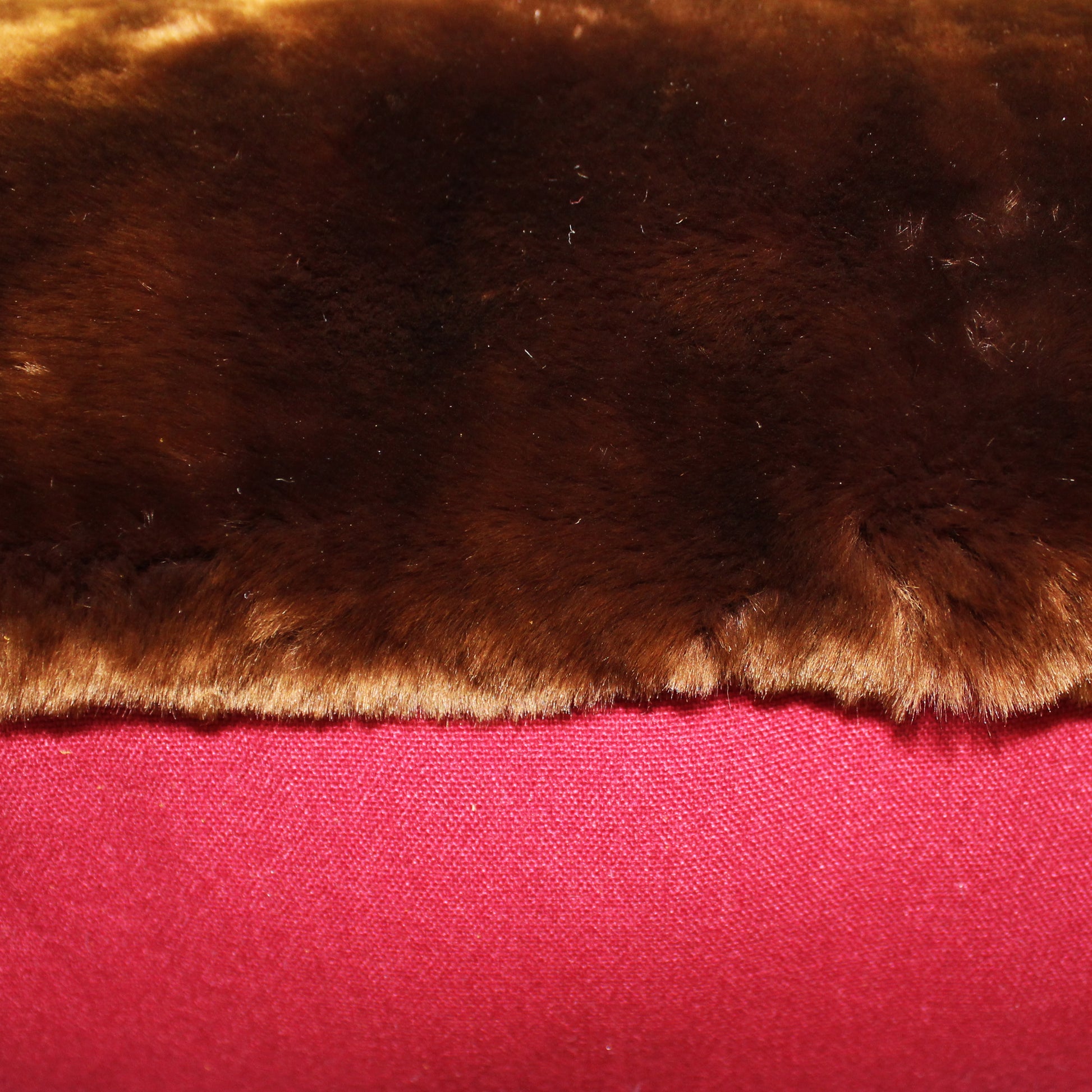 Natural Geo Flocculent Sheepskin Dark Brown Square Decorative Throw Pillow