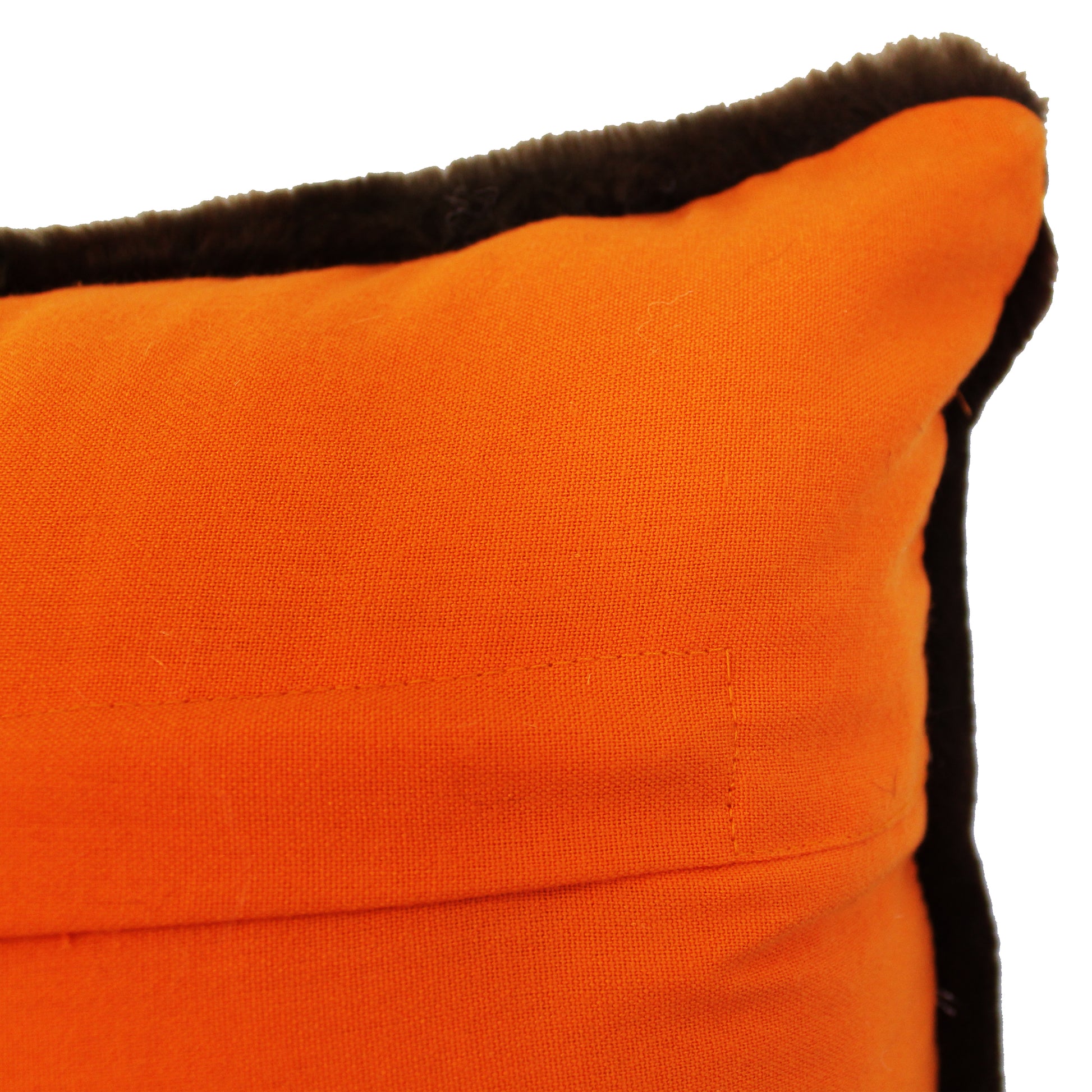 Natural Geo Flocculent Sheepskin Beige/Brown Square Decorative Throw Pillow