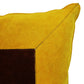 Natural Geo Prolific Leather Suede Yellow/Brown Square Decorative Throw Pillow