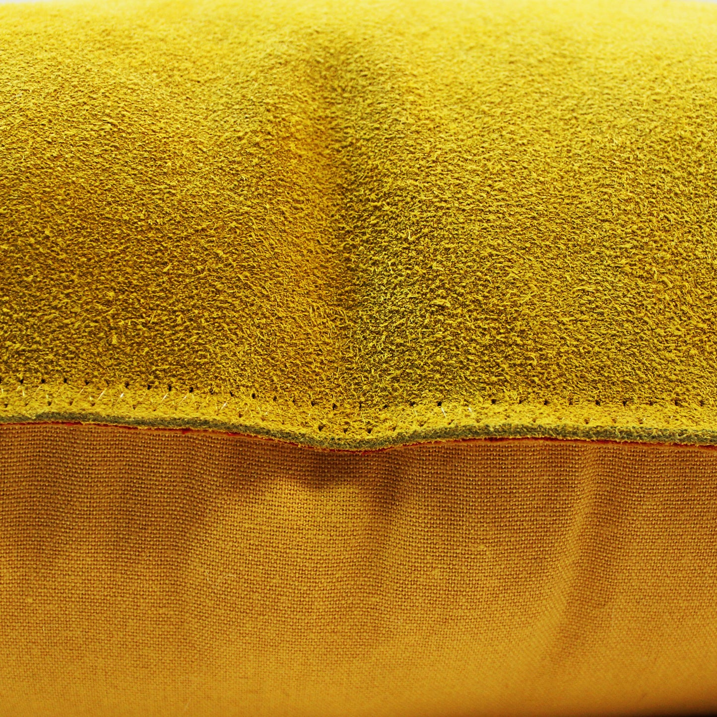 Natural Geo Prolific Leather Suede Yellow/Brown Square Decorative Throw Pillow