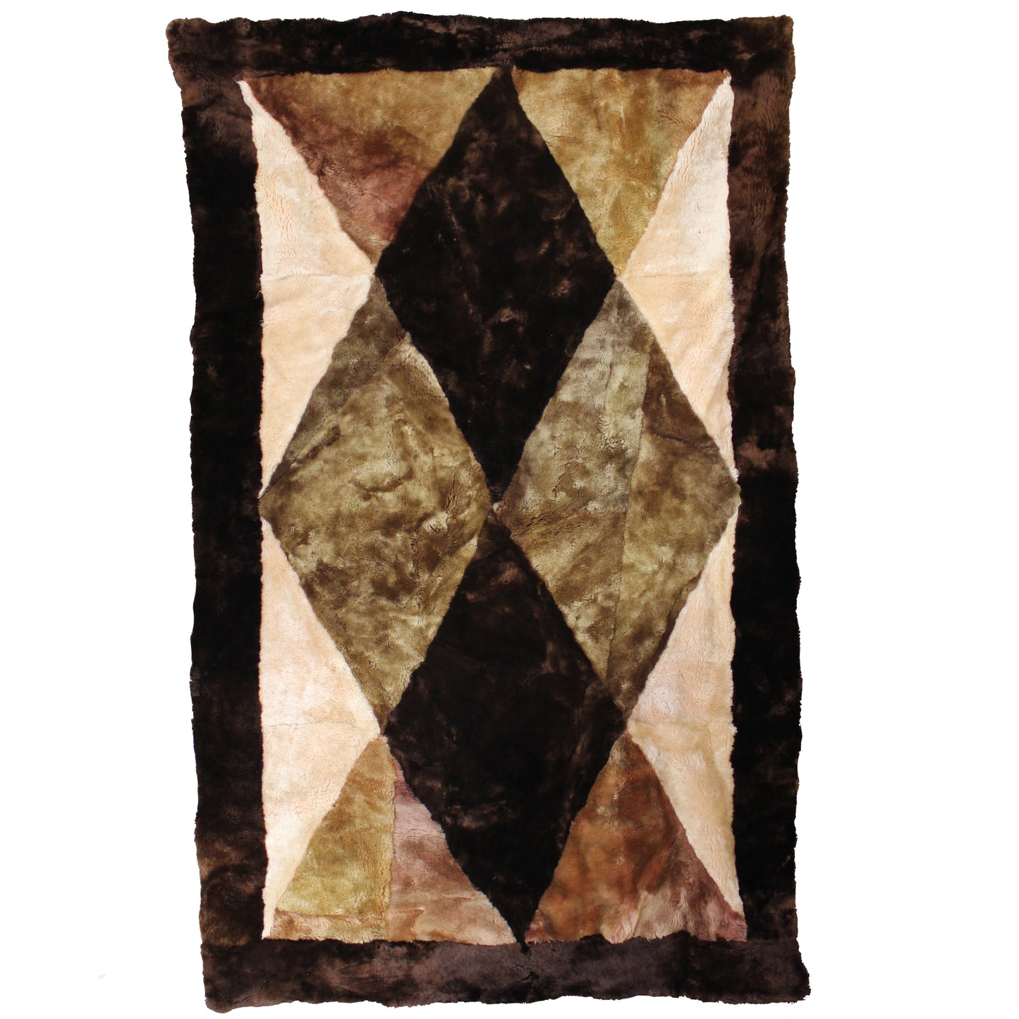 Natural Geo Sheepskin Area Rug Brown/Beige - 3 x 5'