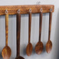 Natural Geo Rosewood Handcarved Decorative Hanging Spoon Set