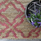 Natural Geo Spontaneous Jute Handwoven Geometric Natural/Maroon Area Rug