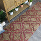 Natural Geo Spontaneous Jute Handwoven Geometric Natural/Maroon Area Rug