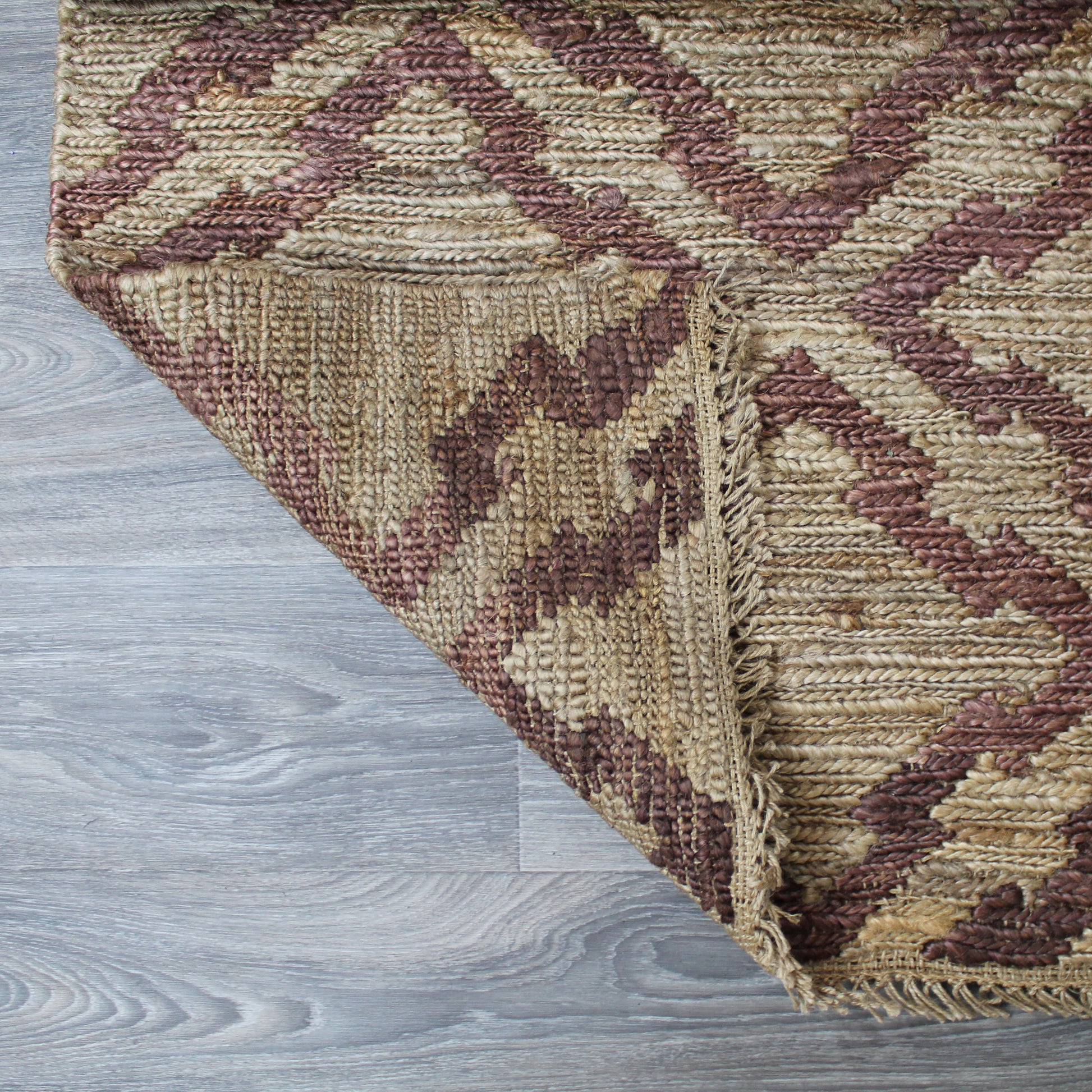 Natural Geo Spontaneous Jute Handwoven Geometric Natural/Brown Area Rug