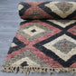 Natural Geo Spontaneous Jute Handwoven Black/Maroon/Green Geometric Area Rug