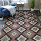 Natural Geo Spontaneous Jute Handwoven Black/Maroon/Green Geometric Area Rug