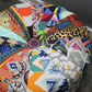 Natural Geo Multicolored Patchwork Decorative 15" Round Stool