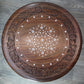 Natural Geo Handcarved Round Rosewood Decorative Accent Table