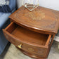Natural Geo Decorative Rosewood Curved Wooden End Table with Drawer & Cabinet