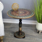 Natural Geo Rosewood Round Wooden 18" Accent Table - Army Green